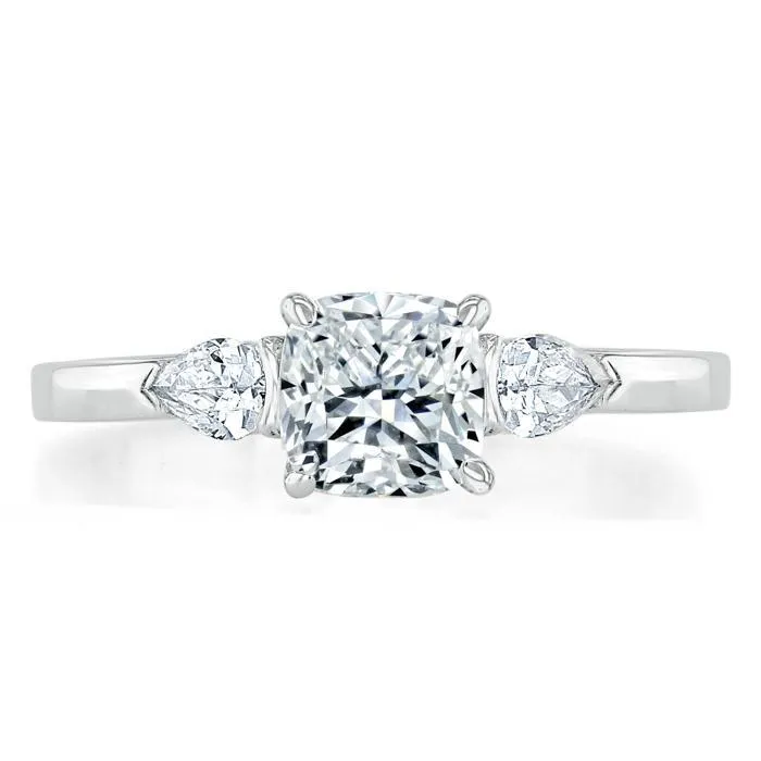 Flawless Moissanite Rings Cushion Cut Moissanite 3 Stone Engagement Ring Flawless Moissanite Rings Cushion Cut Moissanite 3 Stone Engagement Ring